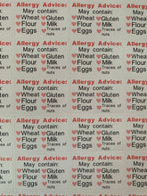Load image into Gallery viewer, 32 Customisable Allergy advice stickers
