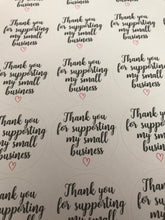 Load image into Gallery viewer, Thank you for supporting my small business stickers
