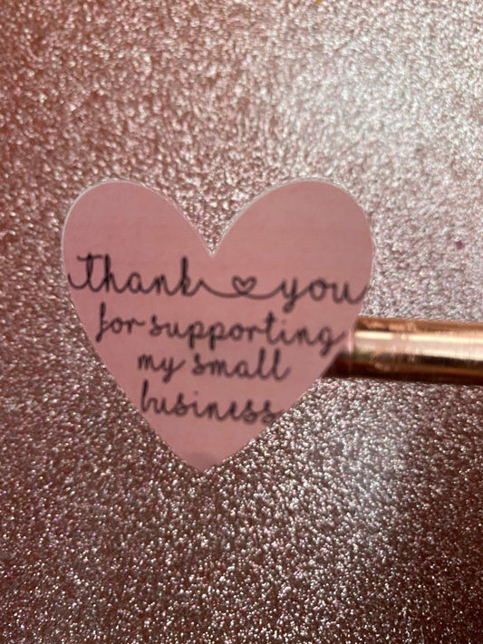 24 thank you for supporting my small business love heart stickers