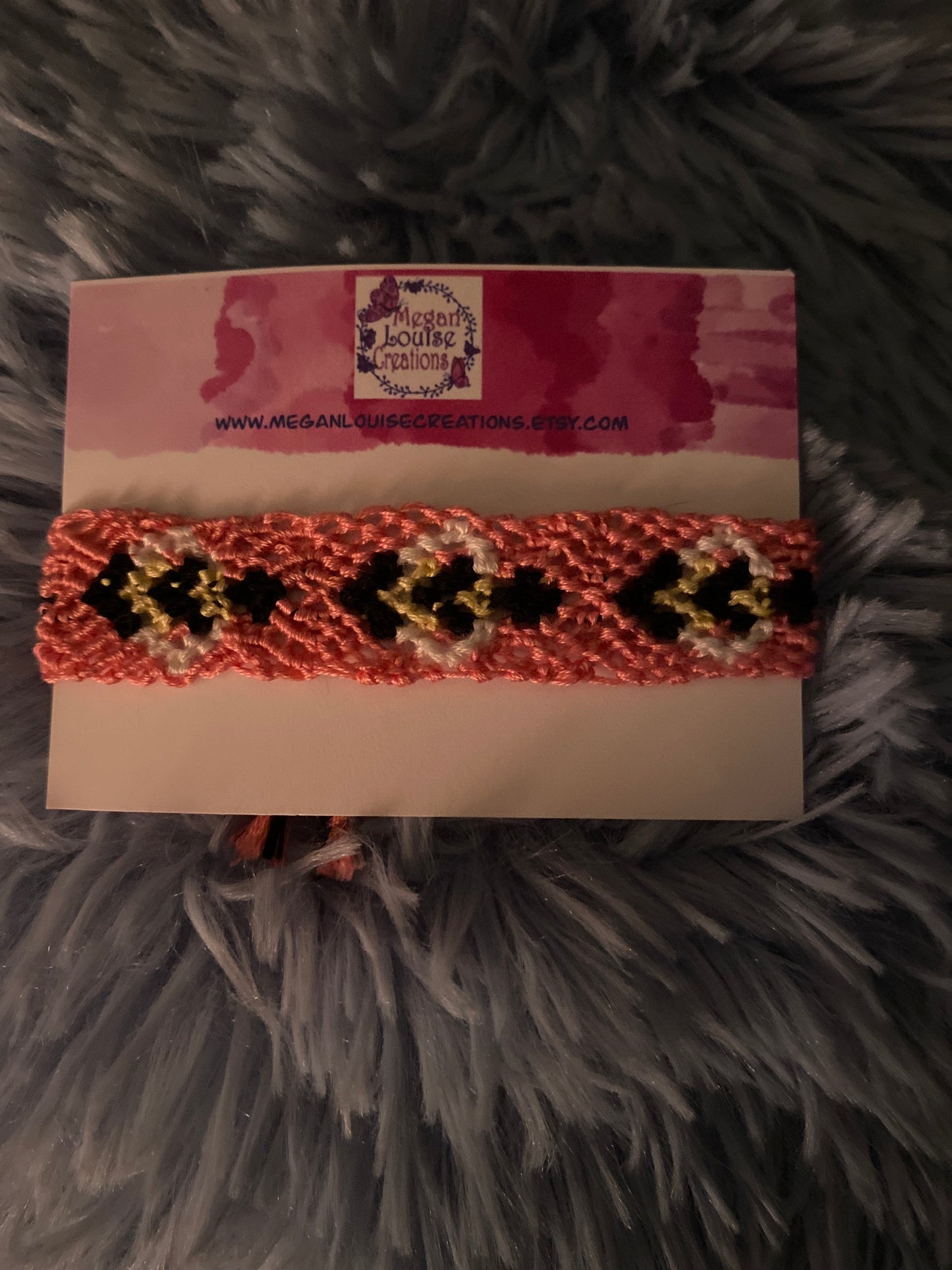 Pink bee friendship bracelet