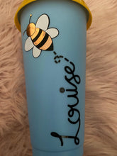 Load image into Gallery viewer, Personalised colour changing tumbler, bee tumbler
