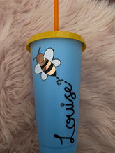 Load image into Gallery viewer, Personalised colour changing tumbler, bee tumbler
