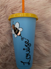 Load image into Gallery viewer, Personalised colour changing tumbler, bee tumbler
