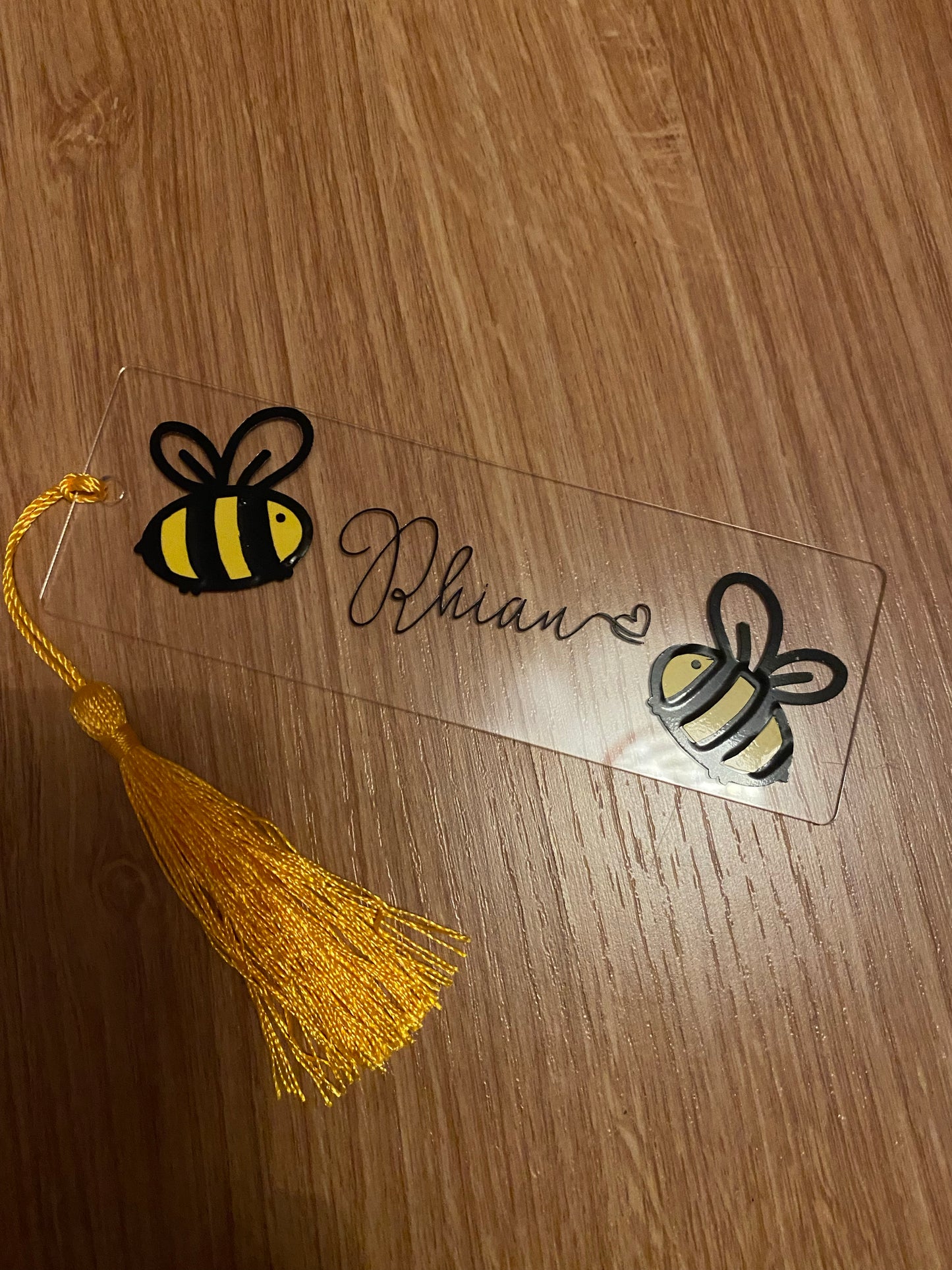 personalised bee bookmark