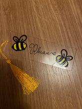 Load image into Gallery viewer, personalised bee bookmark
