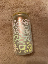 Load image into Gallery viewer, Leopard print iridescent glass can
