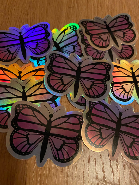 Butterfly holographic sticker