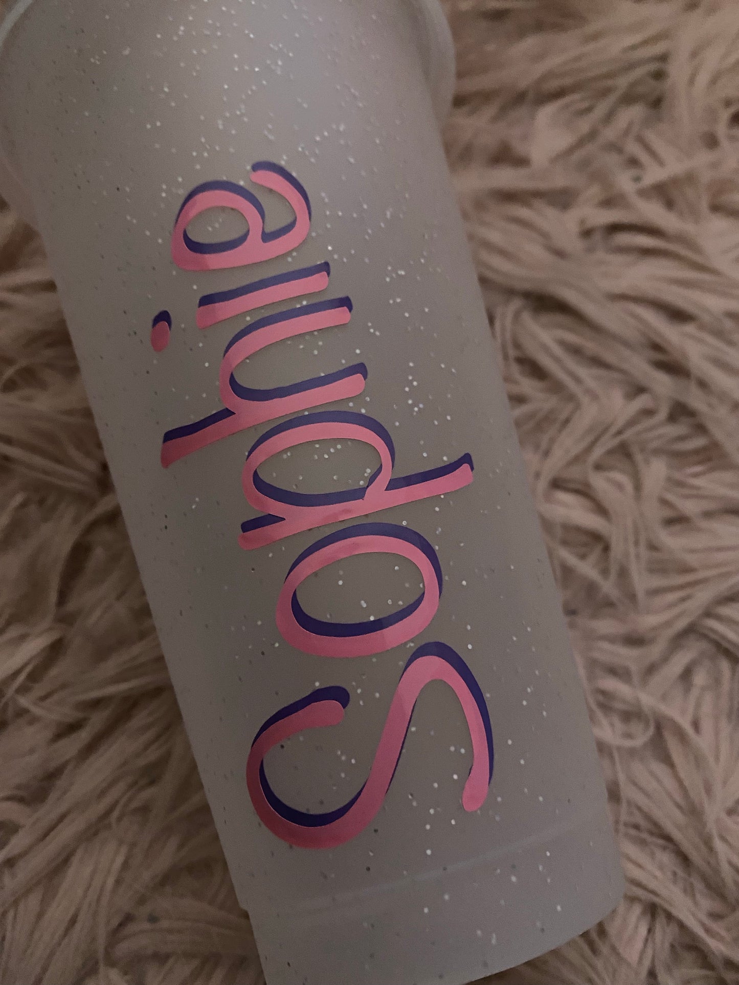 Personalised double colour glitter tumbler