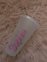 Load image into Gallery viewer, Personalised double colour glitter tumbler
