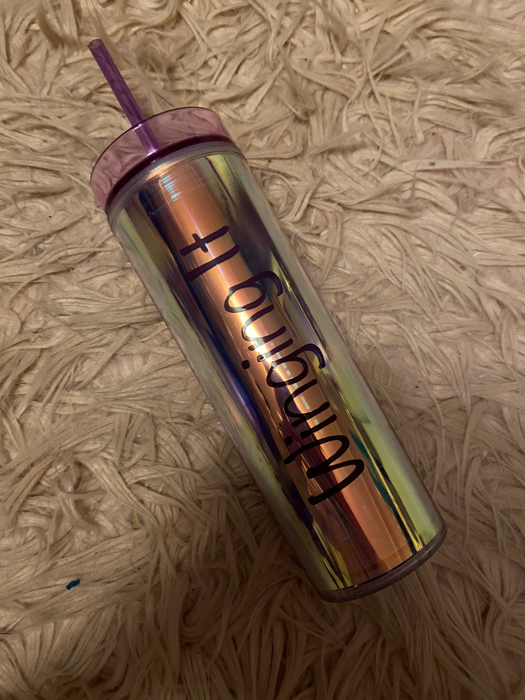 Iridescent skinny tumbler