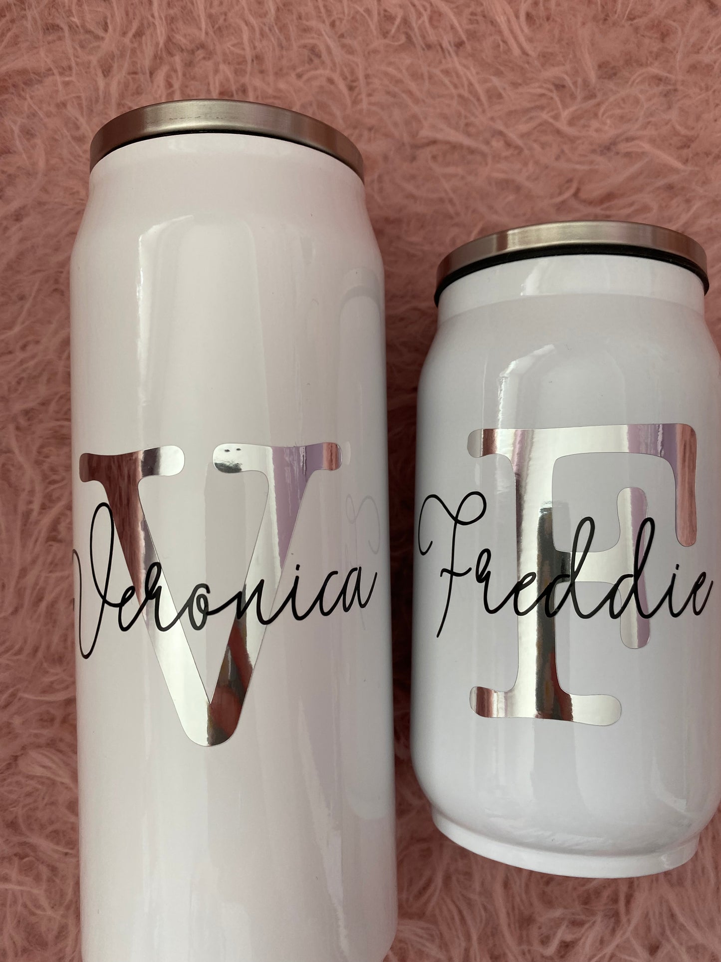 Can style straw water bottle, personalised can, personalised straw bottle