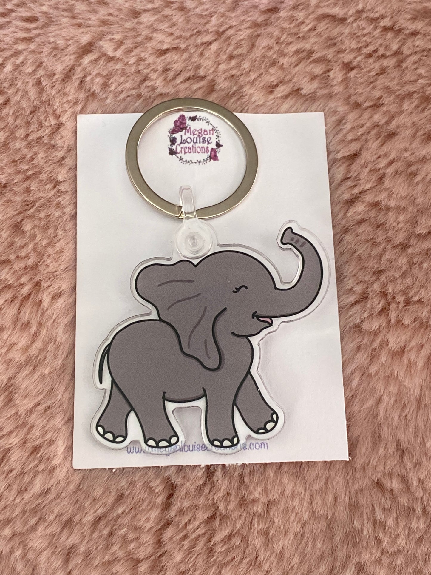 Acrylic elephant keyrings