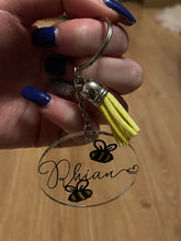 Load image into Gallery viewer, Personalised bee keyring
