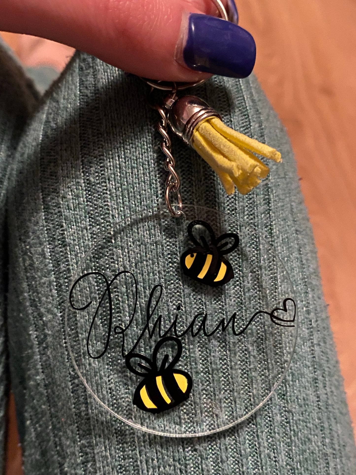 Personalised bee keyring