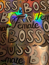 Load image into Gallery viewer, Female Boss holographic sticker
