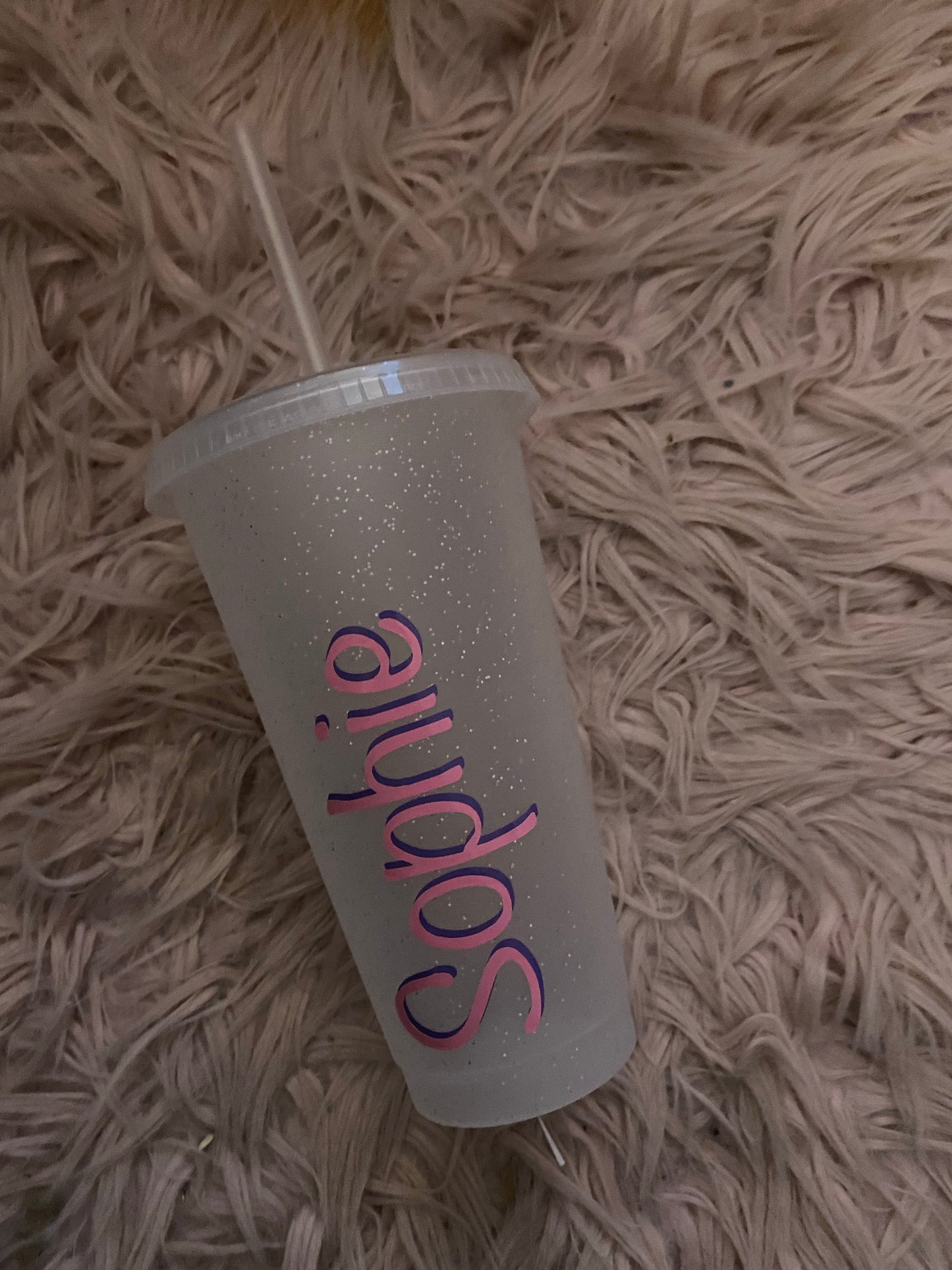 Personalised double colour glitter tumbler
