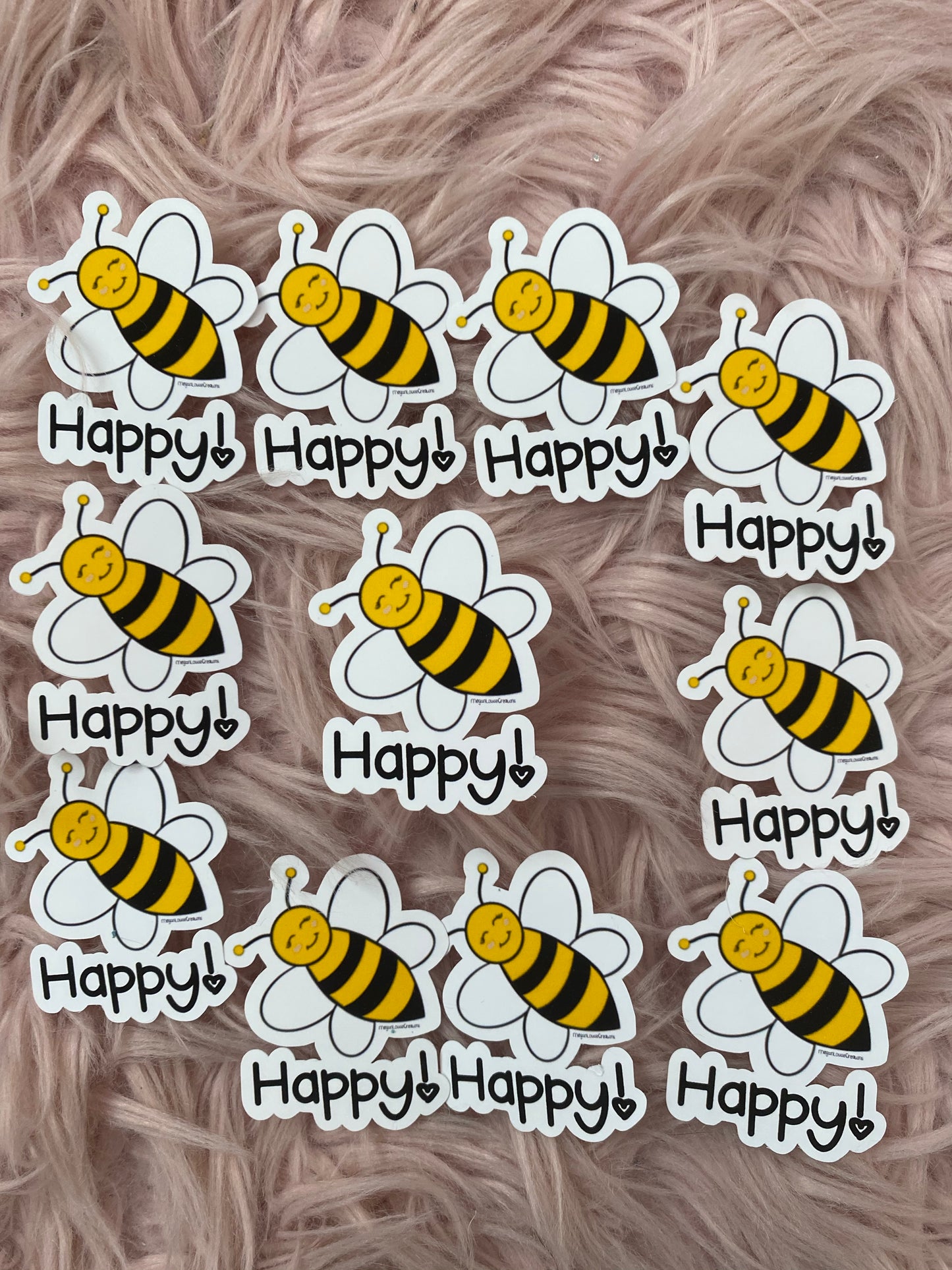 Bee happy sticker