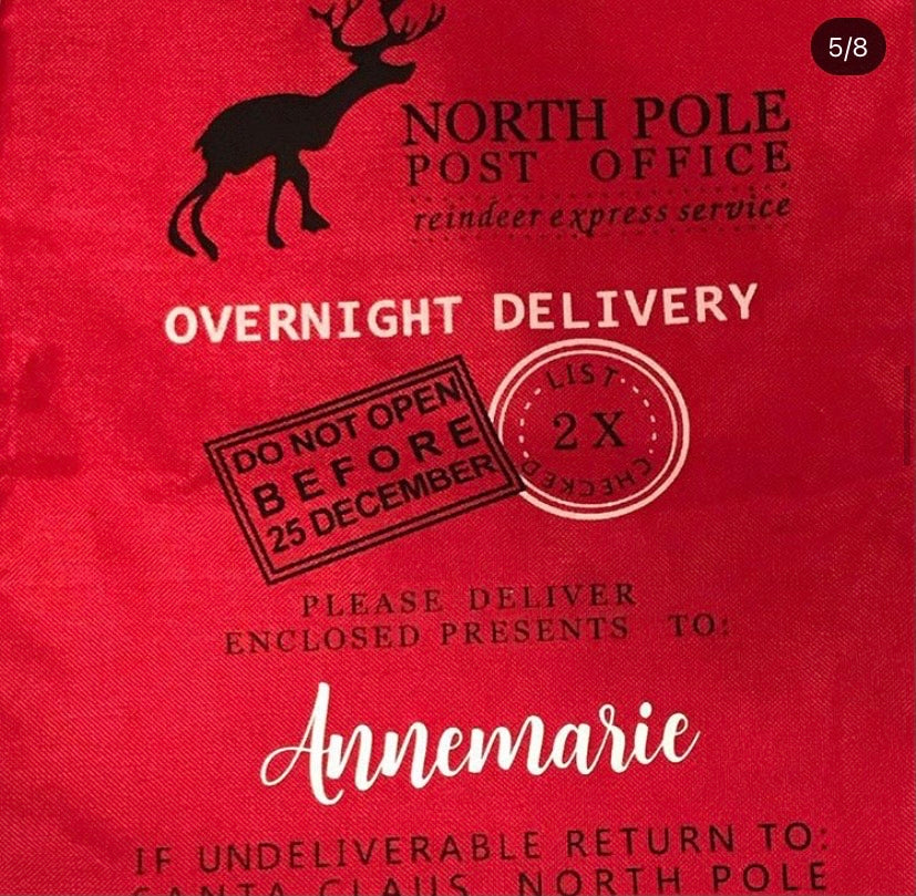 Personalised Christmas santa sack