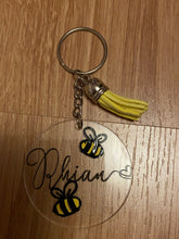 Load image into Gallery viewer, Personalised bee keyring
