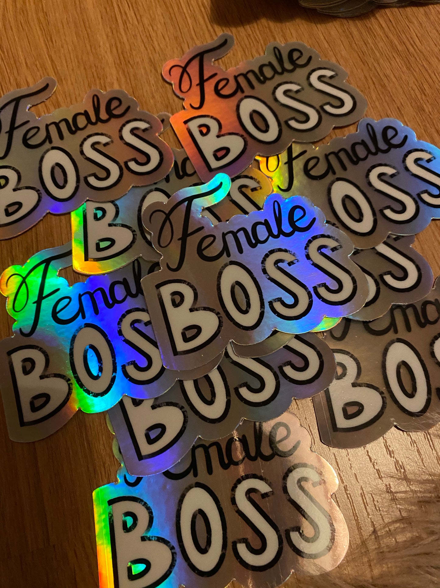 Female Boss holographic sticker