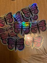 Load image into Gallery viewer, Butterfly holographic sticker
