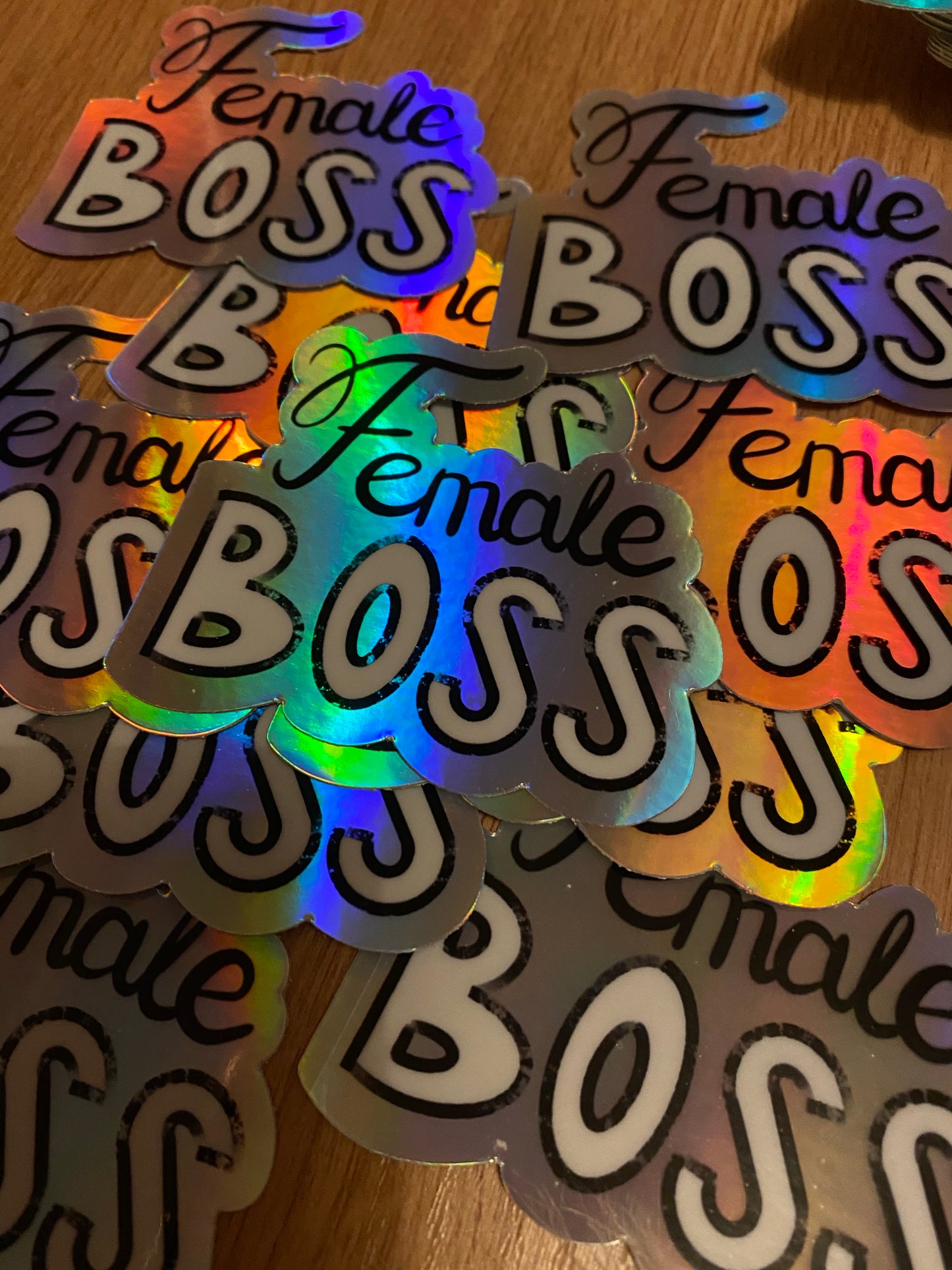 Female Boss holographic sticker