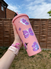 Load image into Gallery viewer, Colour changing butterfly Matt tumbler
