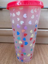 Load image into Gallery viewer, Personalised love heart colour changing cold cup
