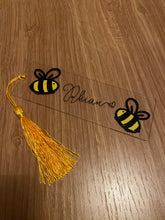 Load image into Gallery viewer, personalised bee bookmark
