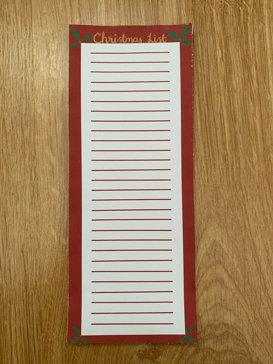 Magnetic Christmas list notepad
