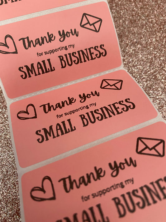 Small business pink stickers