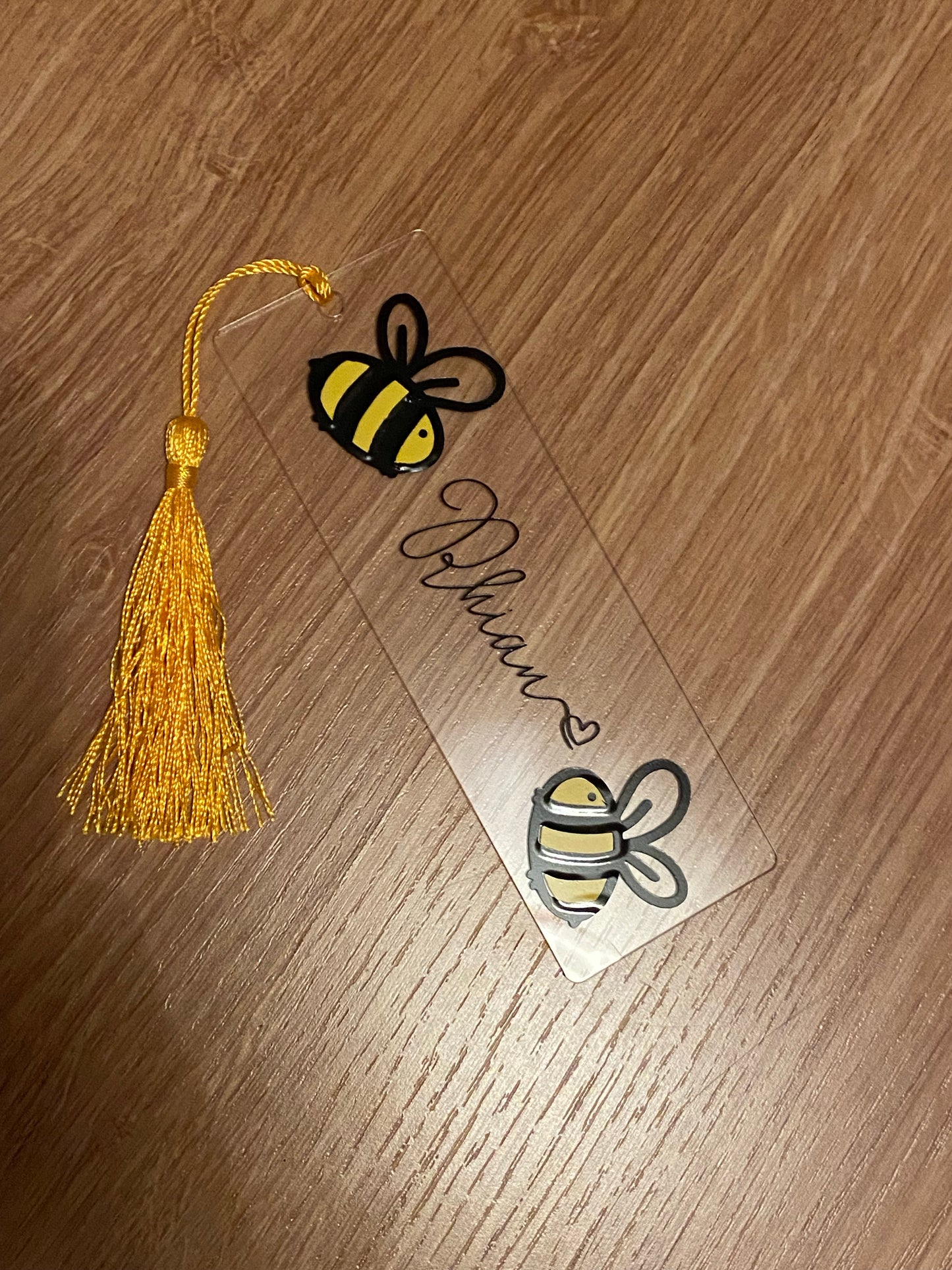 personalised bee bookmark