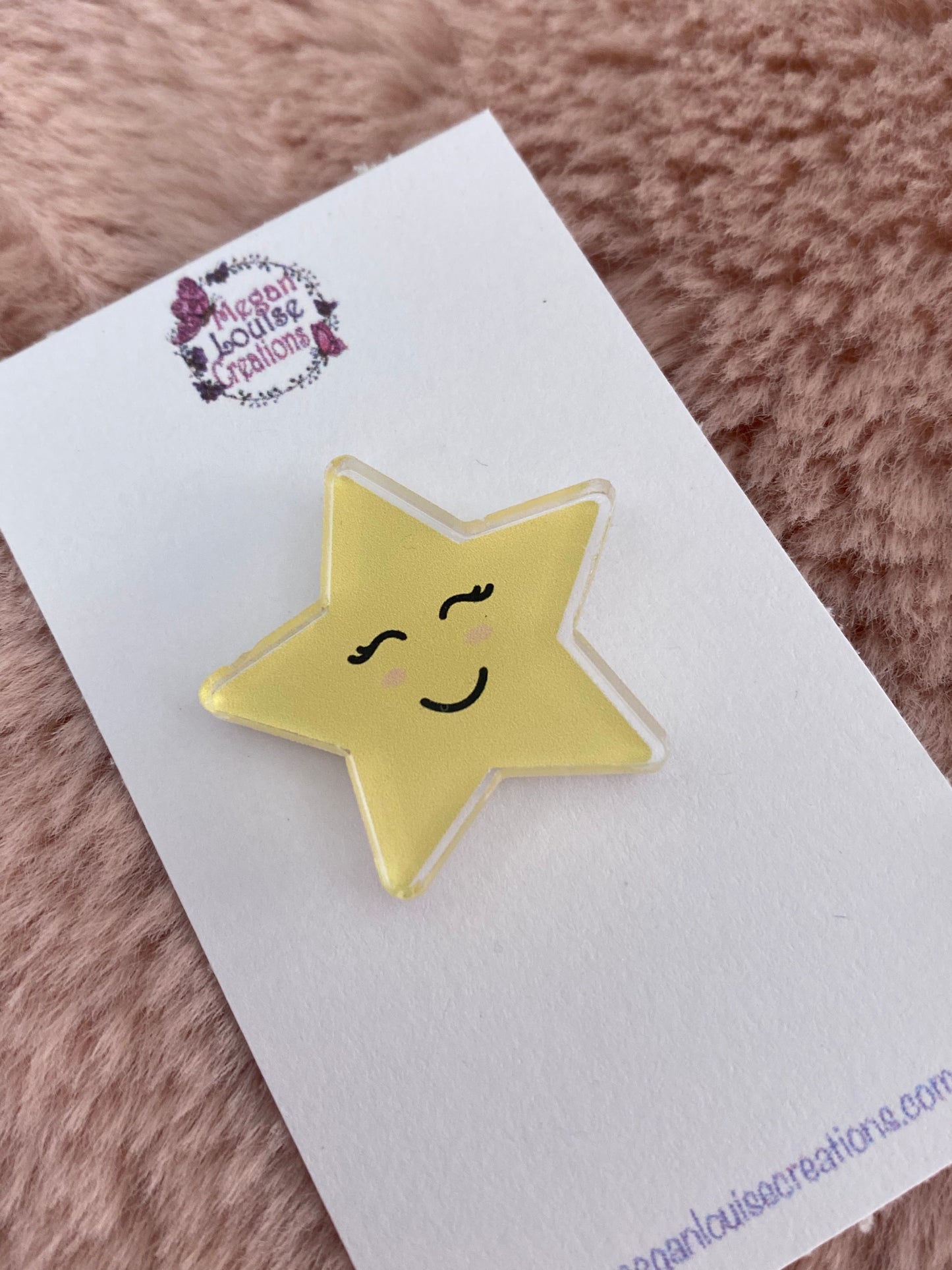 Acrylic star pin badge
